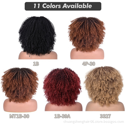 Factory wholesale hair  with bangs for black women african omber glueless cosplay high temperature short wigs wave synthetic wig